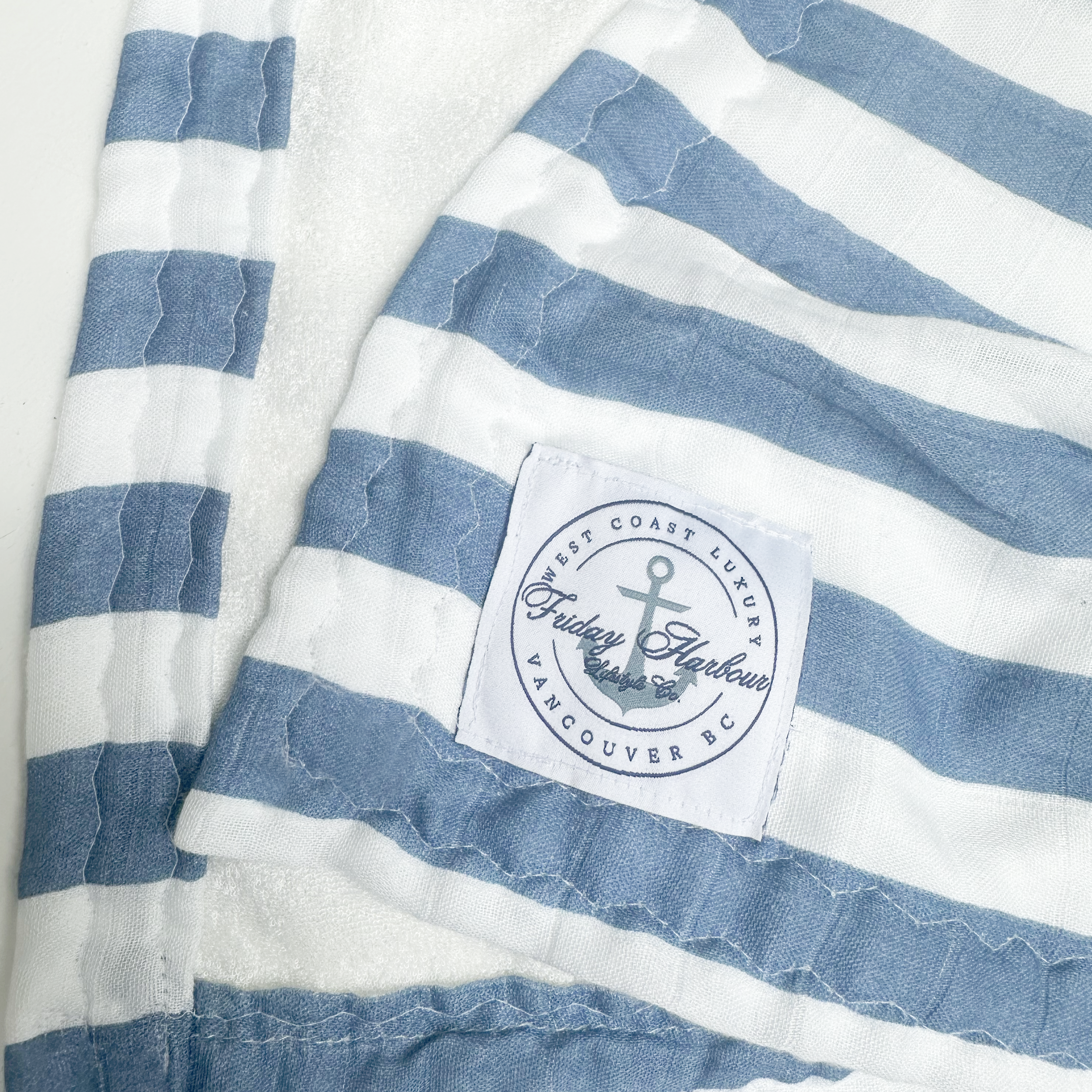 The Kids Cloud Towel - Navy Blue & White Stripe