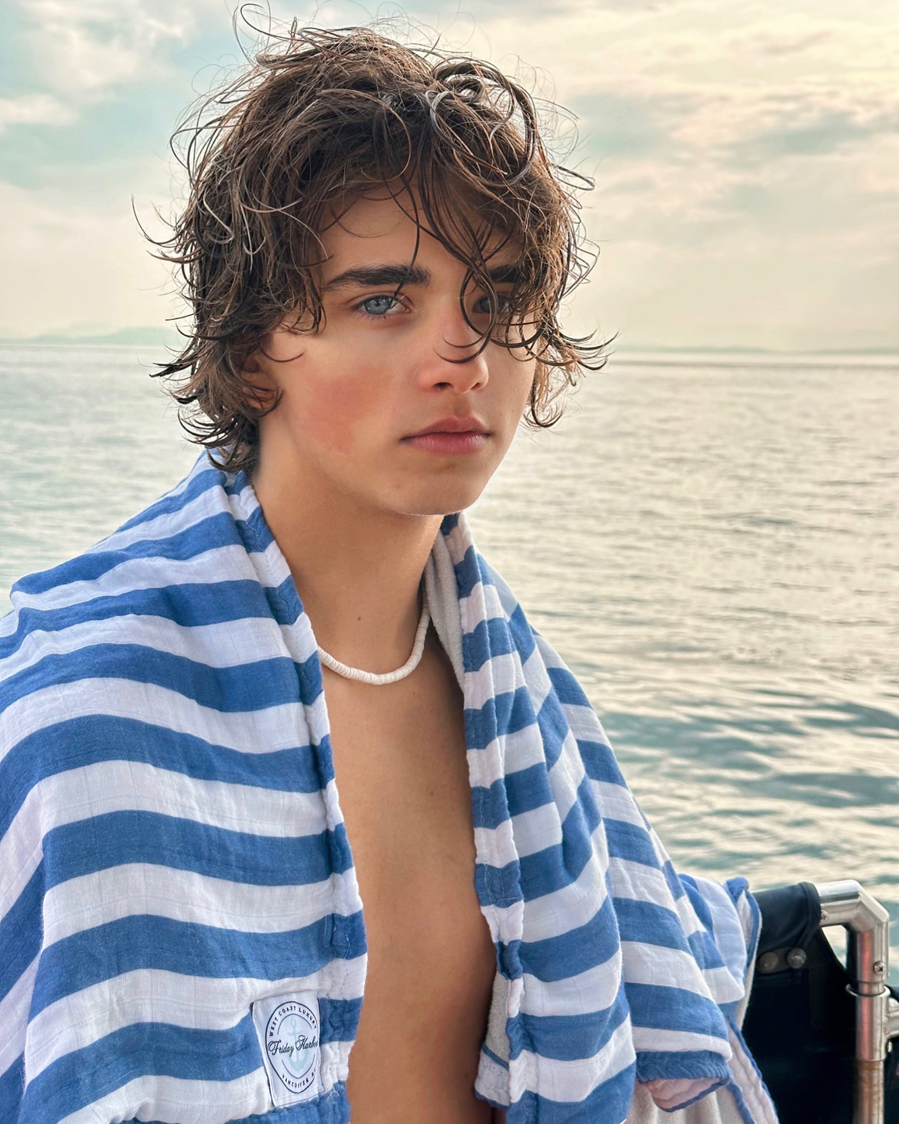 The Cloud Towel™ - Blue & White Stripe - Friday Harbour Lifestyle Company