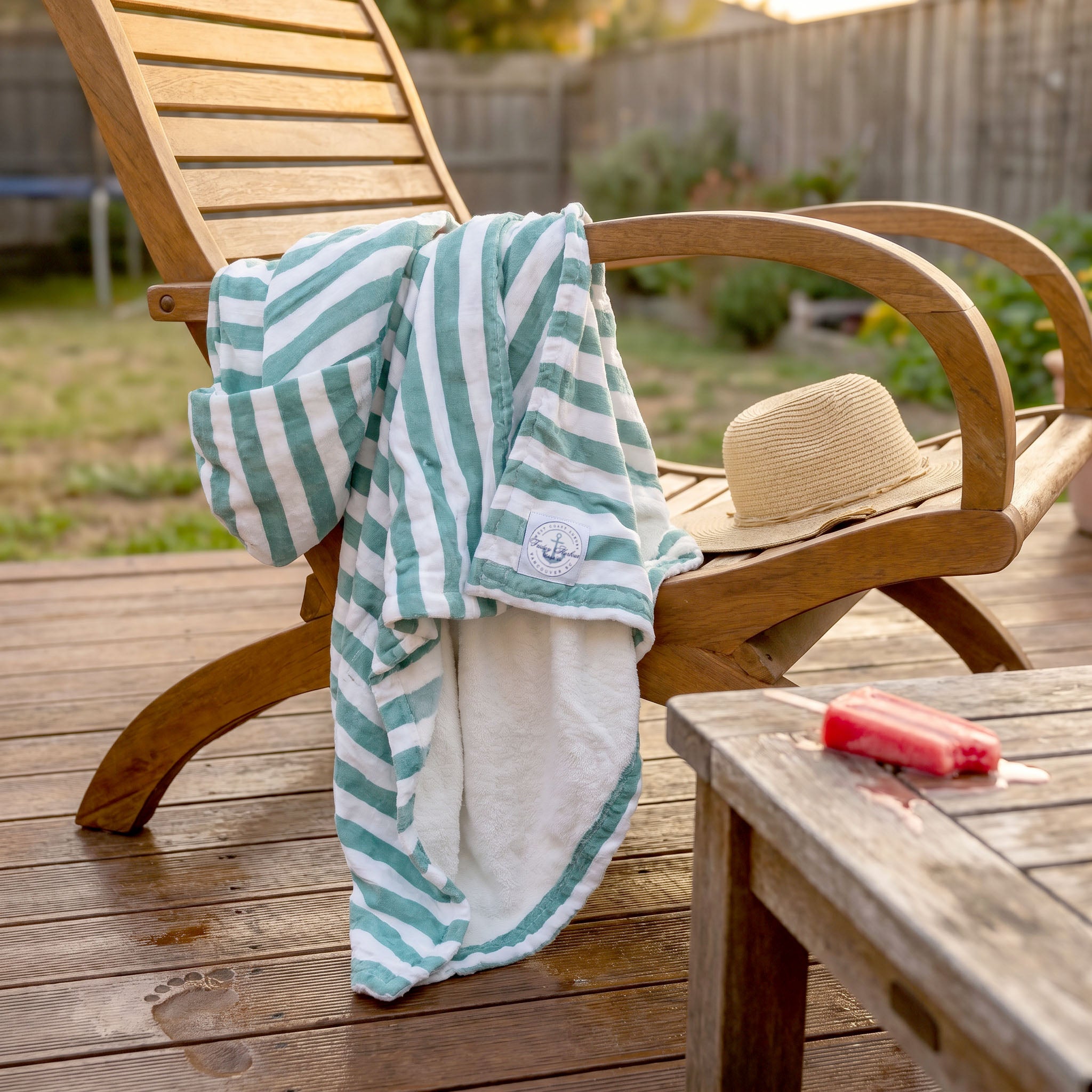 The Cloud Towel™ - Rayure vert sauge et blanche - NOUVEAU