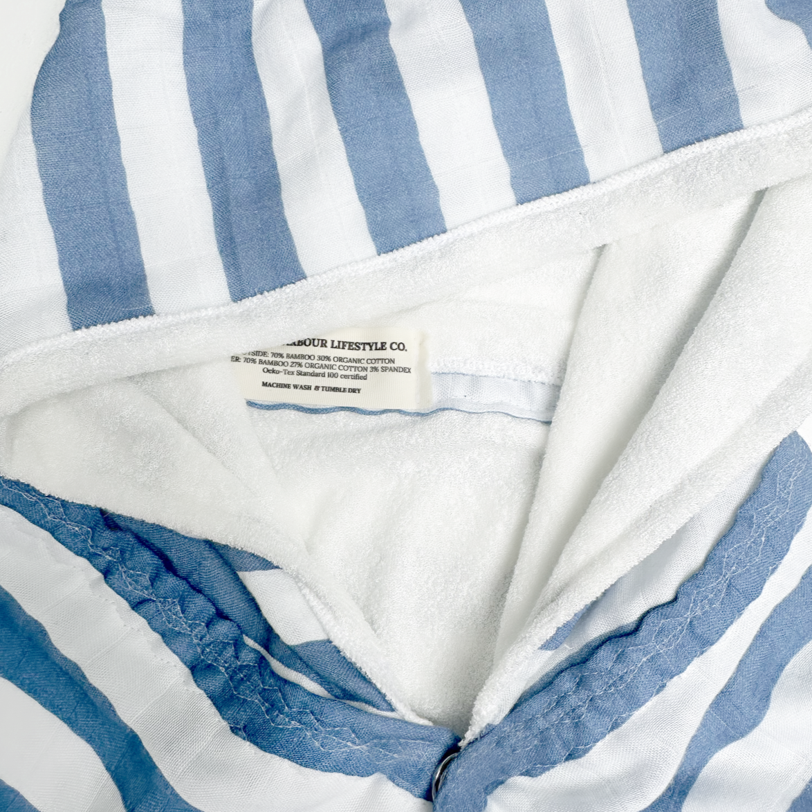 The Kids Cloud Towel - Blue & White Stripe - Friday Harbour Lifestyle Company