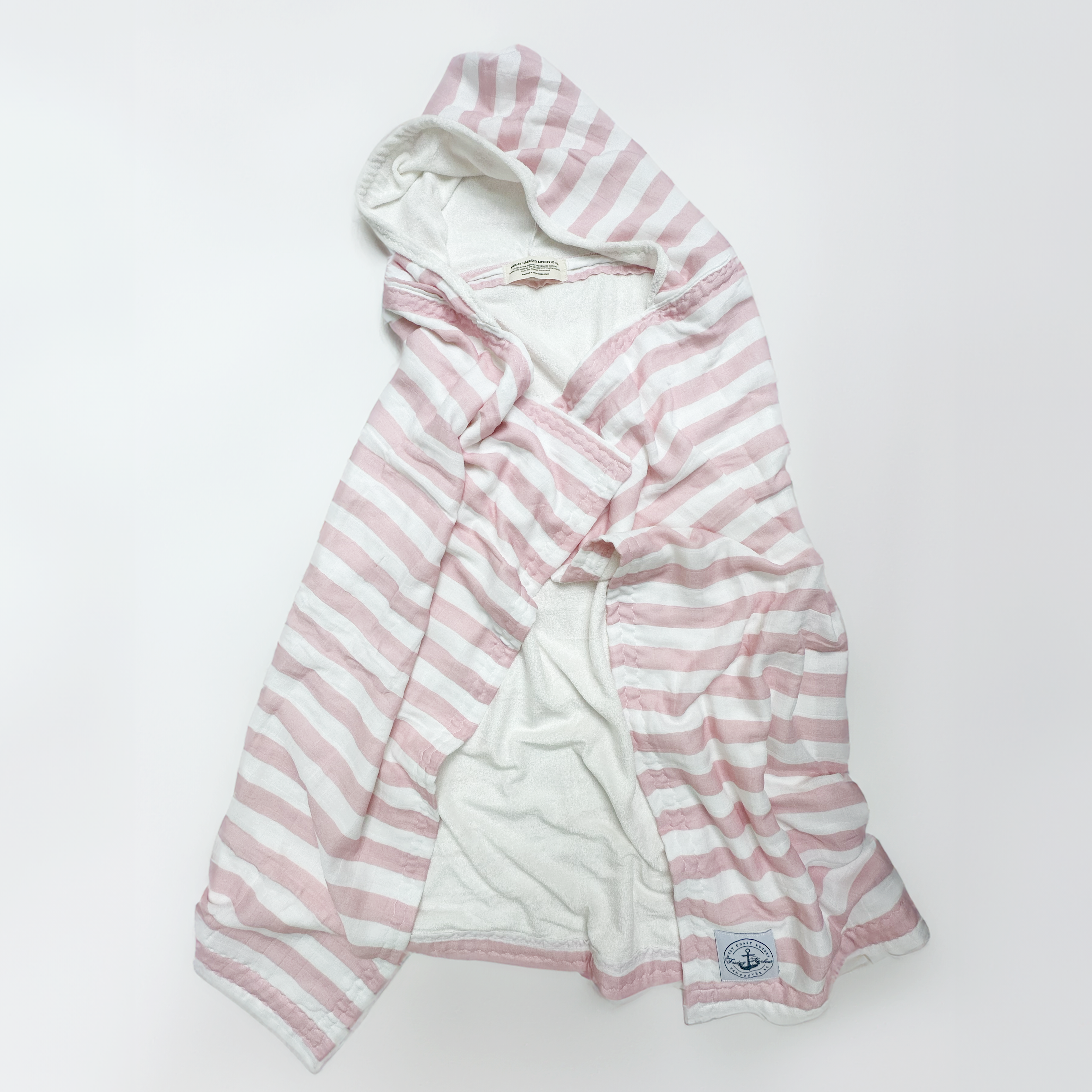 The Kids Cloud Towel - Pink & White Stripe - Friday Harbour Lifestyle Company