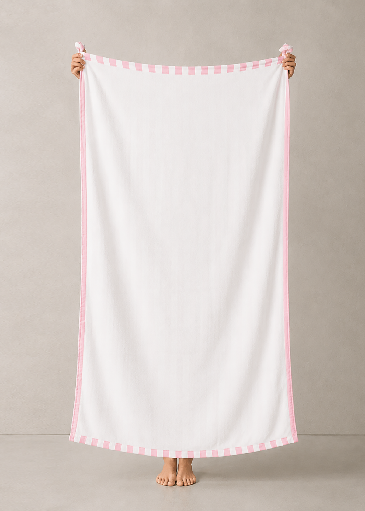 The Cloud Towel™ - Blush Pink & White Stripe
