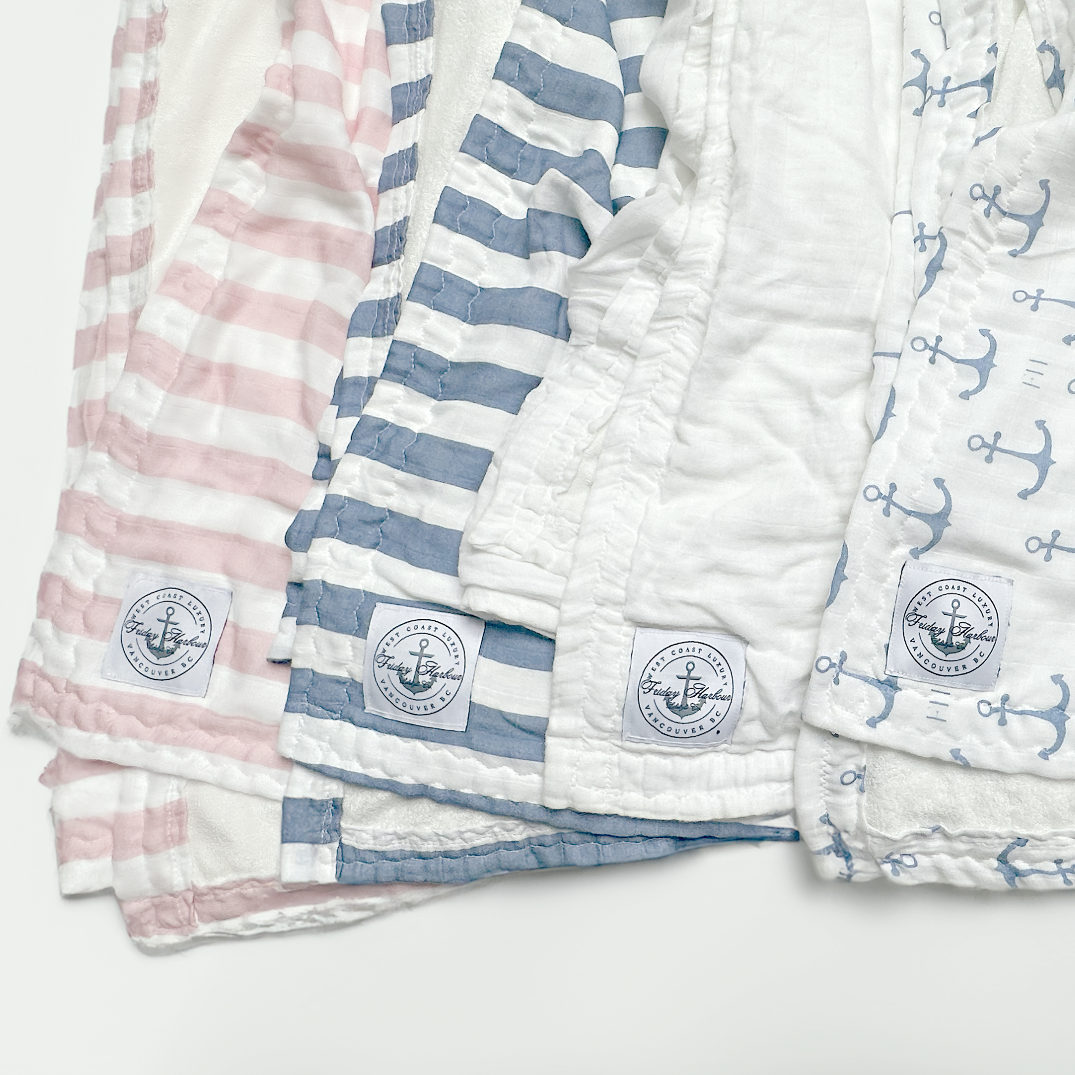 The Kids Cloud Towel - Pink & White Stripe - Friday Harbour Lifestyle Company