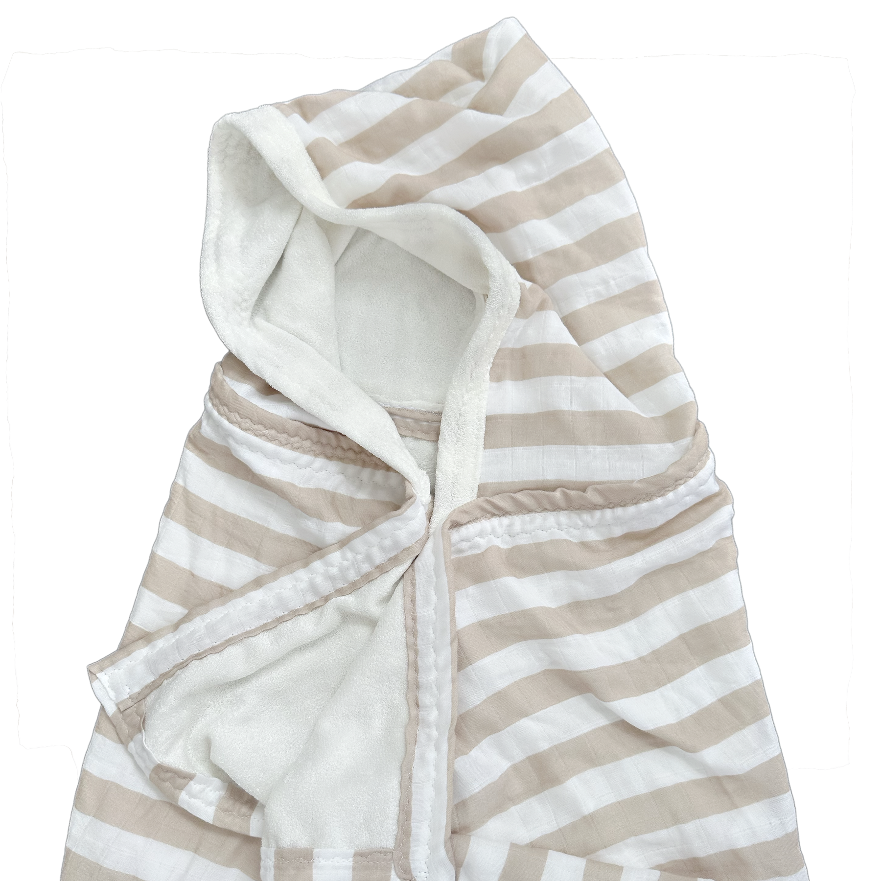 Baby Cloud Towel - Natural Oat & White Stripe