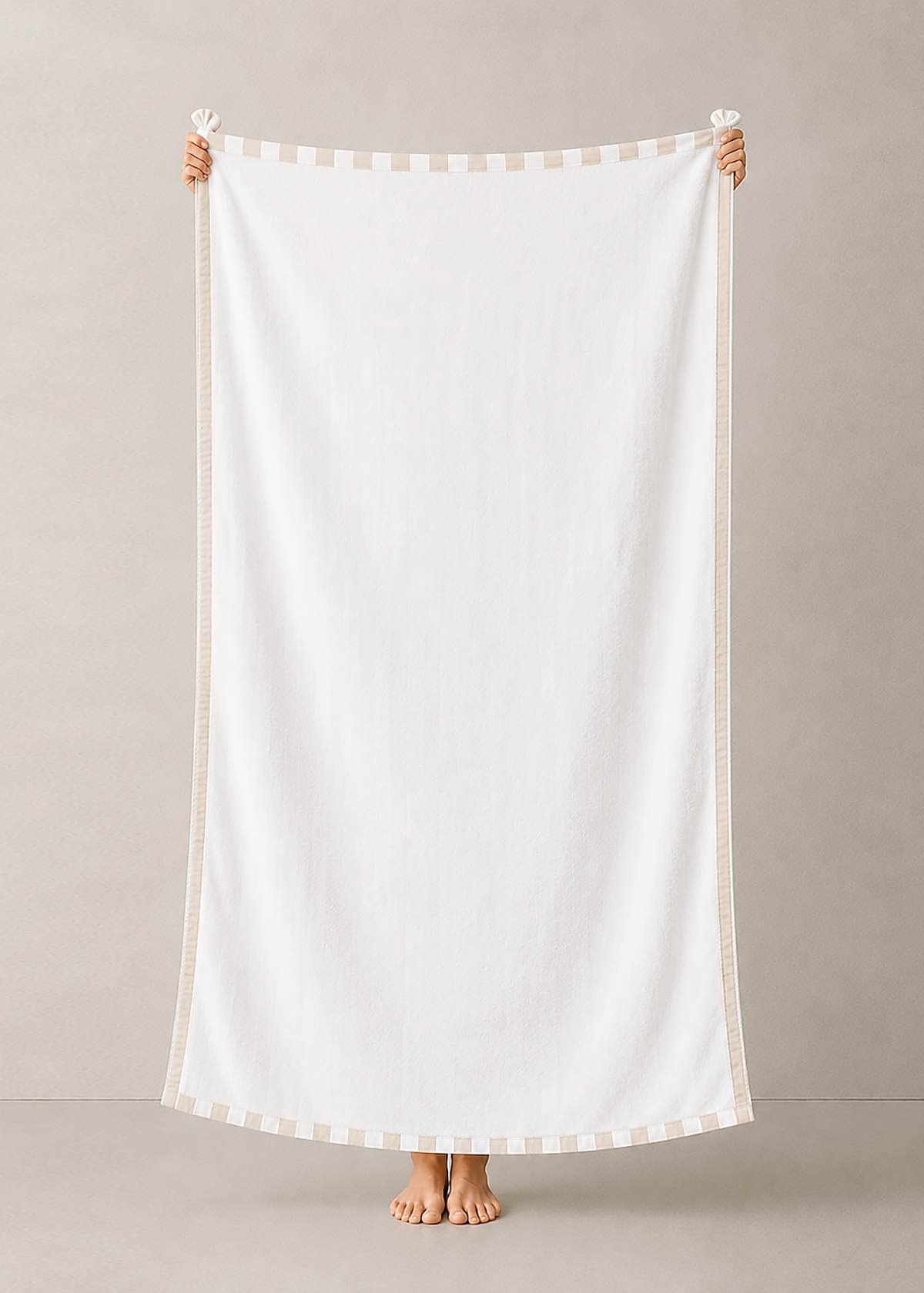 The Cloud Towel™ - Natural Oat & White Stripe