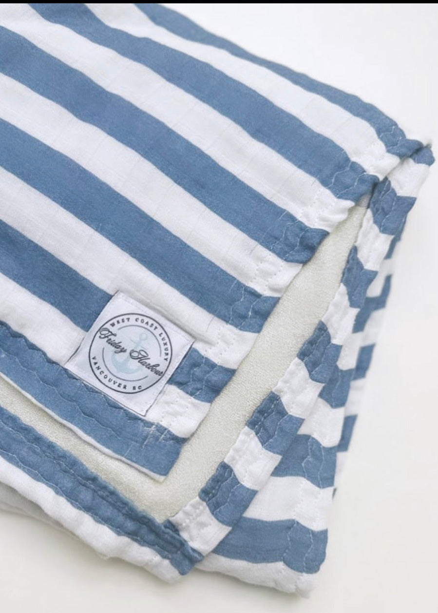 The Cloud Towel™ - Blue & White Stripe - Friday Harbour Lifestyle Company 