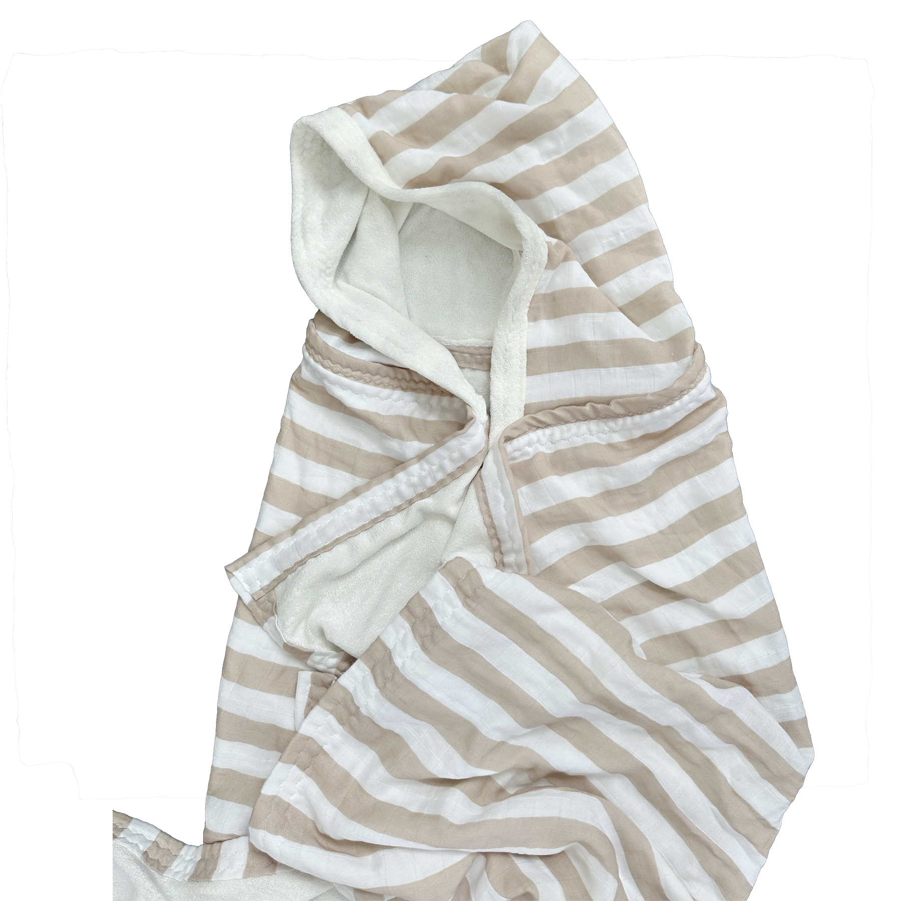 The Kids Cloud Towel - Natural Oat & White Stripe