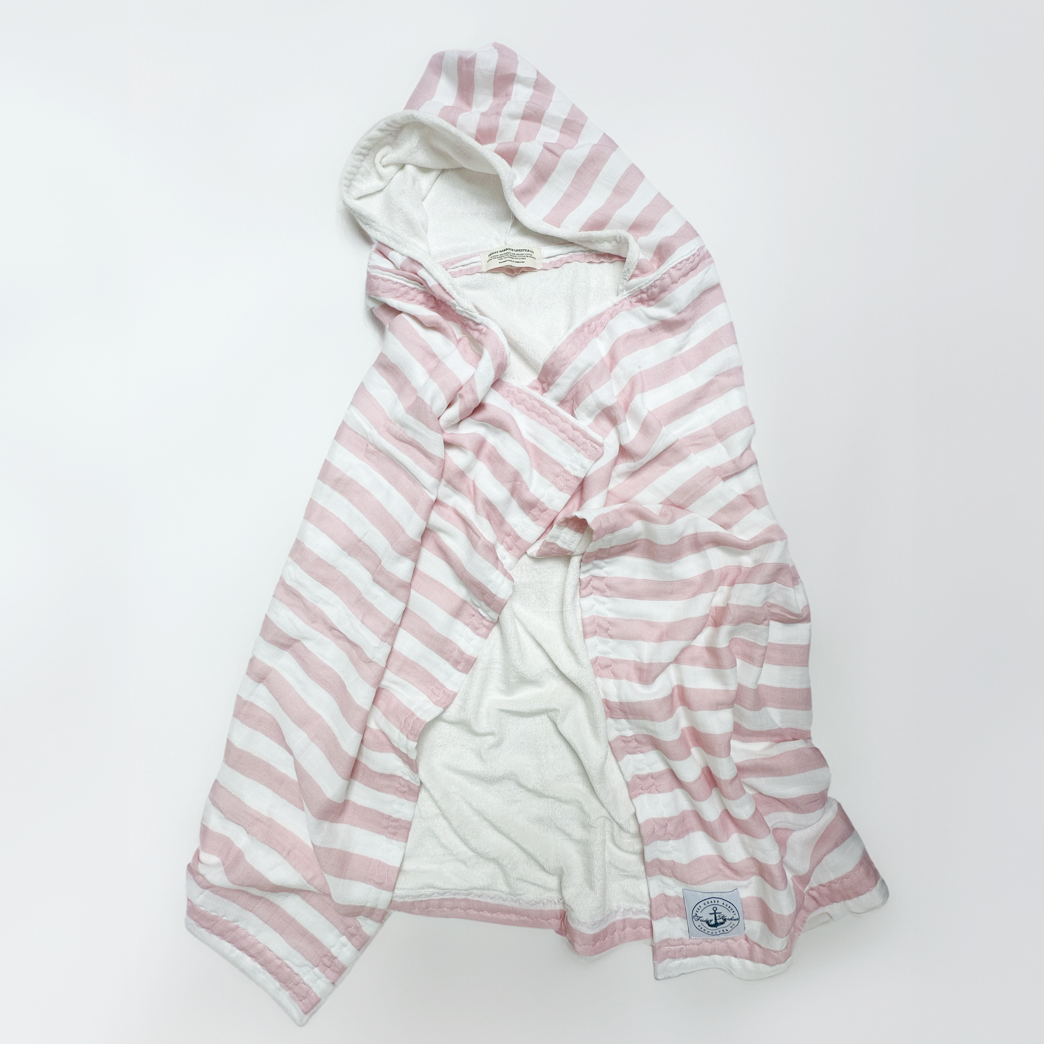 The Kids Cloud Towel - Pink & White Stripe - Friday Harbour Lifestyle Company 