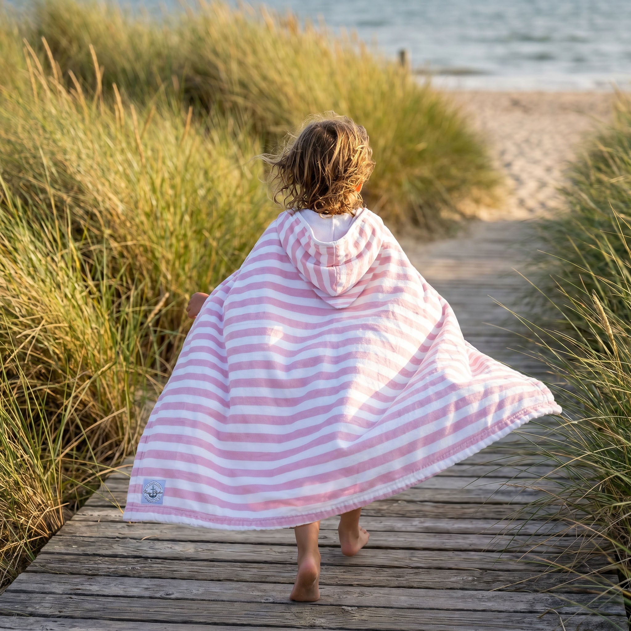 The Kids Cloud Towel - Blush Pink & White Stripe