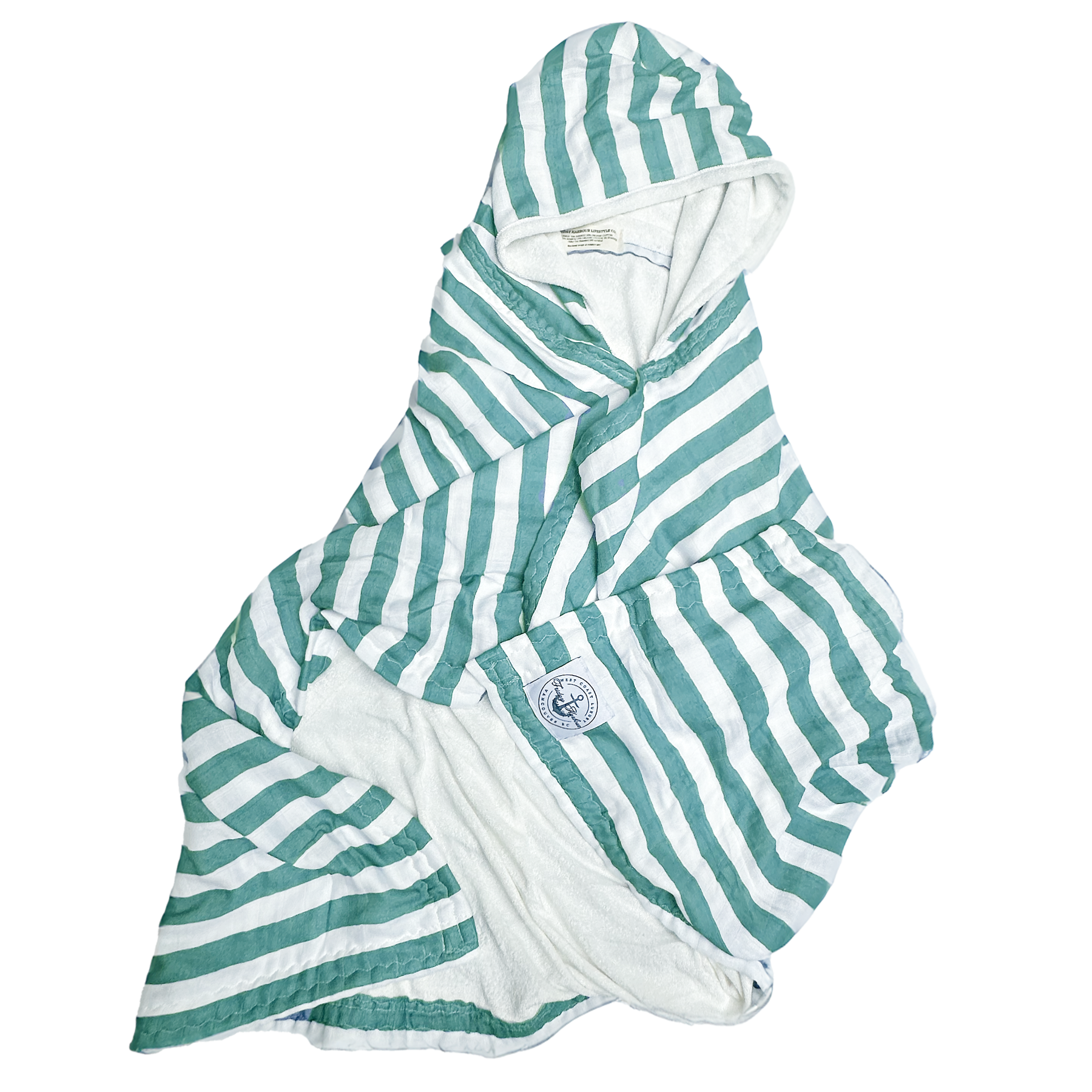 The Kids Cloud Towel - Sage Green & White Stripe - NEW