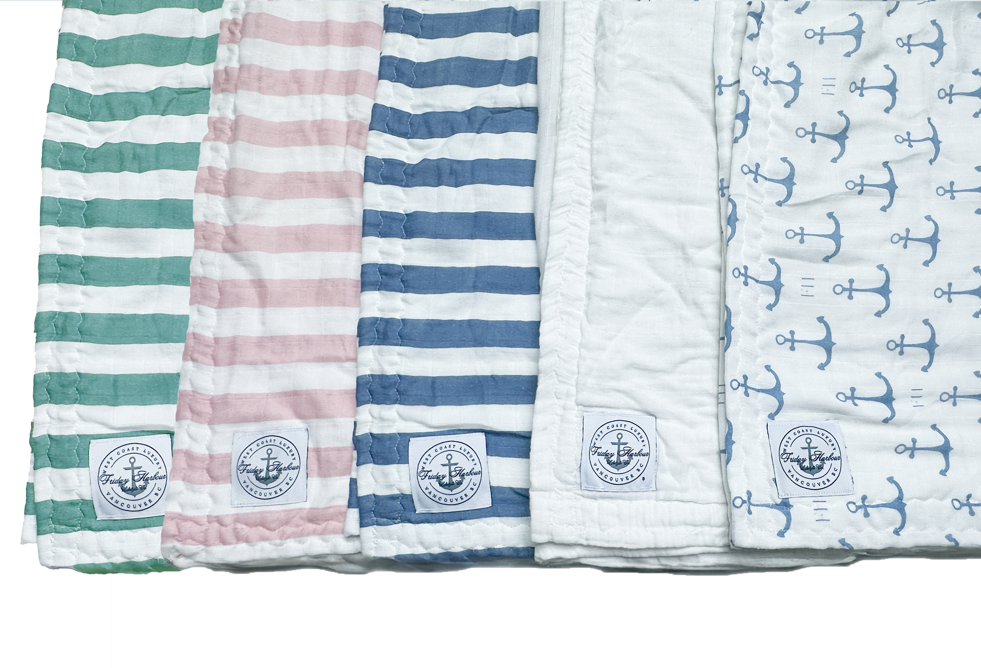The Kids Cloud Towel - Sage Green & White Stripe - NEW