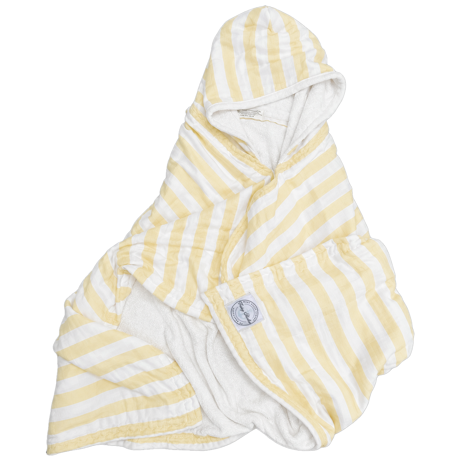The Kids Cloud Towel - Butter Yellow & White Stripe