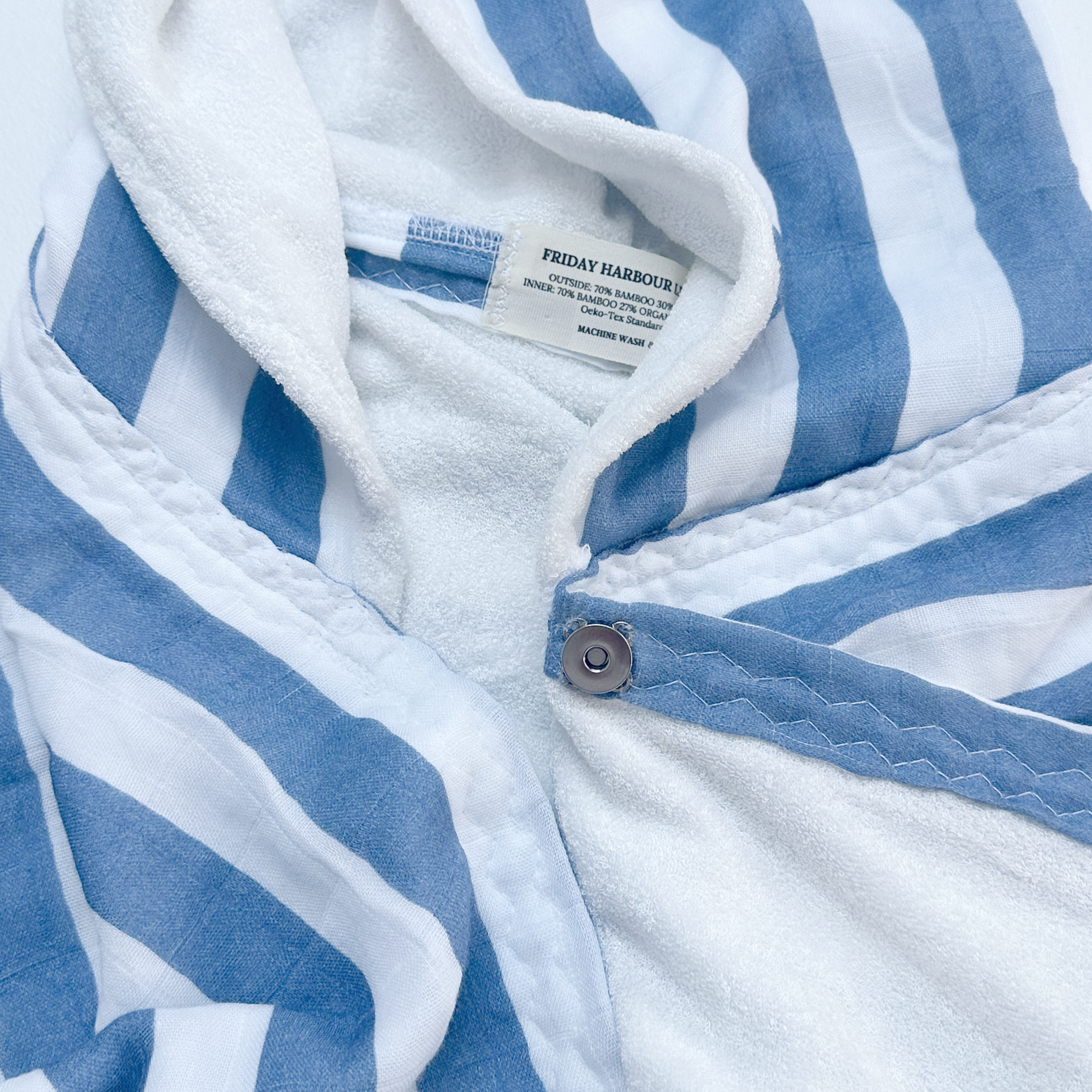 The Kids Cloud Towel - Blue & White Stripe - Friday Harbour Lifestyle Company 